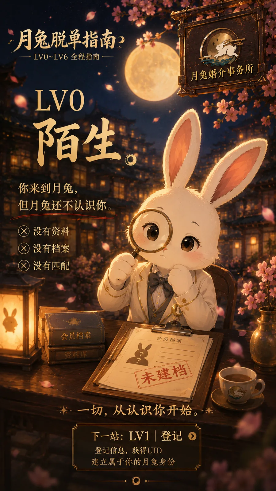 月兔缘分体系 LV0 访客 专属海报